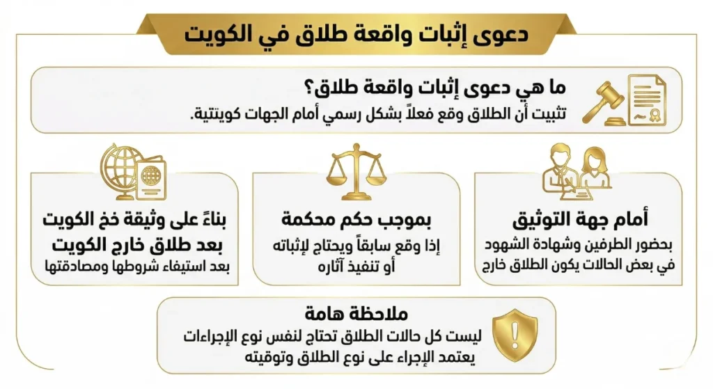 تعريف دعوى إثبات طلاق في دولة الكويت